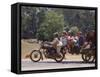 Motorcycle Bus, Cambodia-Mark Hannaford-Framed Stretched Canvas