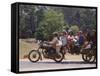 Motorcycle Bus, Cambodia-Mark Hannaford-Framed Stretched Canvas