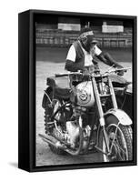 Motorcycle Chimp-null-Framed Stretched Canvas