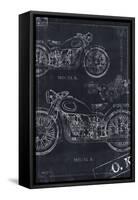 Motorcycle Co. Blueprint Black II-Eric Yang-Framed Stretched Canvas