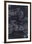 Motorcycle Co. Blueprint Black II-Eric Yang-Framed Art Print