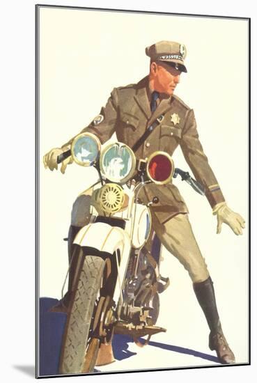 Motorcycle Cop-null-Mounted Giclee Print