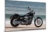 Motorcycle, Cruiser, Harley Davidson Wide Glide, Black, Sea in the Background, Side Standard Right-Fact-Mounted Photographic Print