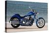 Motorcycle, Honda, Cruiser, Blue, Sea in the Background, Side Standard Right-Fact-Stretched Canvas