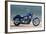 Motorcycle, Honda, Cruiser, Blue, Sea in the Background, Side Standard Right-Fact-Framed Photographic Print