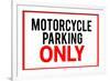 Motorcycle Parking Only-null-Framed Art Print