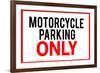 Motorcycle Parking Only-null-Framed Art Print