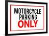 Motorcycle Parking Only-null-Framed Art Print