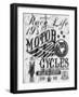 Motorcycle Raceway Typography, T-Shirt Graphics, Vectors-emeget-Framed Art Print