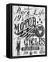 Motorcycle Raceway Typography, T-Shirt Graphics, Vectors-emeget-Framed Stretched Canvas