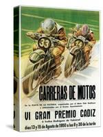 Motorcycle Racing Promotion-Lantern Press-Stretched Canvas