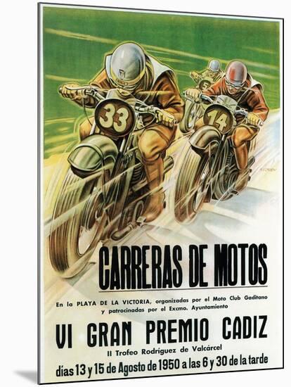 Motorcycle Racing Promotion-Lantern Press-Mounted Art Print