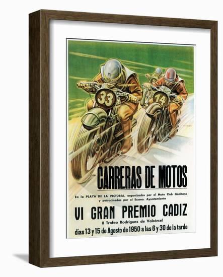 Motorcycle Racing Promotion-Lantern Press-Framed Art Print