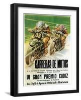 Motorcycle Racing Promotion-Lantern Press-Framed Art Print