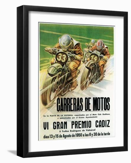 Motorcycle Racing Promotion-Lantern Press-Framed Art Print