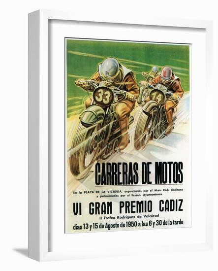 Motorcycle Racing Promotion-Lantern Press-Framed Art Print