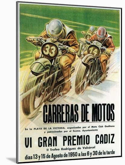 Motorcycle Racing Promotion-Lantern Press-Mounted Art Print