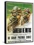 Motorcycle Racing Promotion-Lantern Press-Framed Stretched Canvas