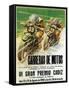 Motorcycle Racing Promotion-Lantern Press-Framed Stretched Canvas