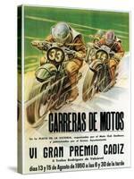 Motorcycle Racing Promotion-Lantern Press-Stretched Canvas