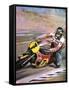 Motorcycle Racing-Graham Coton-Framed Stretched Canvas