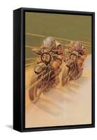 Motorcycle Racing-null-Framed Stretched Canvas