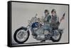 Motorcycle Ride, 1991,(watercolor)-Anthony Butera-Framed Stretched Canvas