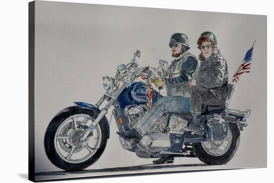 Motorcycle Ride, 1991,(watercolor)-Anthony Butera-Stretched Canvas