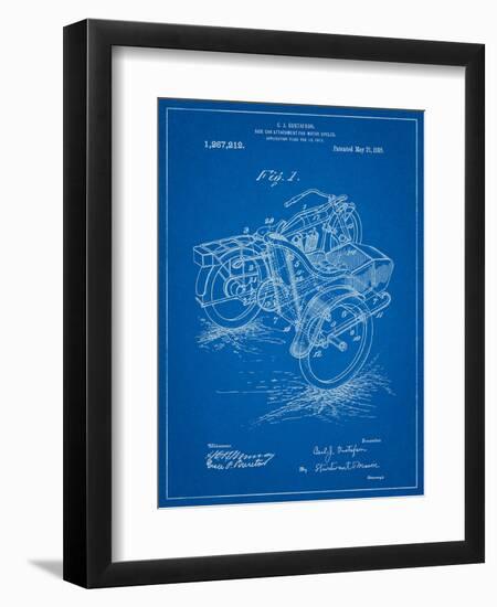 Motorcycle Sidecar 1918 Patent-Cole Borders-Framed Art Print