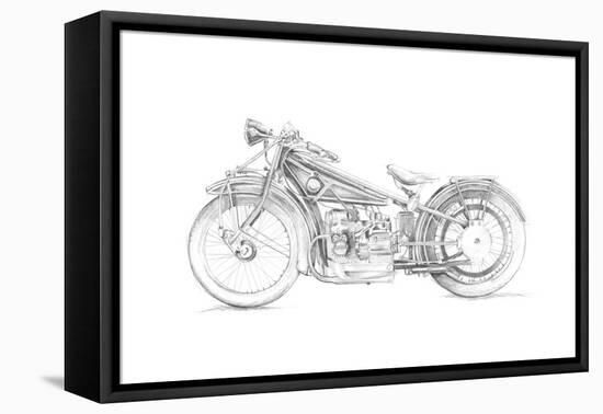 Motorcycle Sketch I-Megan Meagher-Framed Stretched Canvas