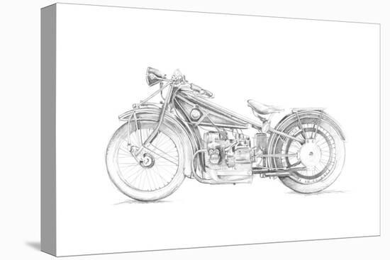 Motorcycle Sketch I-Megan Meagher-Stretched Canvas