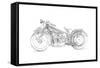 Motorcycle Sketch I-Megan Meagher-Framed Stretched Canvas