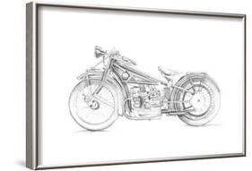 Motorcycle Sketch I-Megan Meagher-Framed Art Print