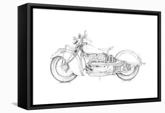 Motorcycle Sketch II-Megan Meagher-Framed Stretched Canvas