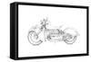 Motorcycle Sketch II-Megan Meagher-Framed Stretched Canvas