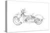 Motorcycle Sketch II-Megan Meagher-Stretched Canvas