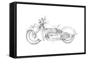 Motorcycle Sketch II-Megan Meagher-Framed Stretched Canvas