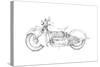 Motorcycle Sketch II-Megan Meagher-Stretched Canvas