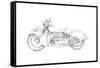 Motorcycle Sketch II-Megan Meagher-Framed Stretched Canvas