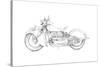 Motorcycle Sketch II-Megan Meagher-Stretched Canvas