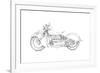 Motorcycle Sketch II-Megan Meagher-Framed Art Print