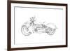 Motorcycle Sketch II-Megan Meagher-Framed Art Print