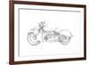 Motorcycle Sketch II-Megan Meagher-Framed Art Print