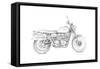 Motorcycle Sketch III-Megan Meagher-Framed Stretched Canvas