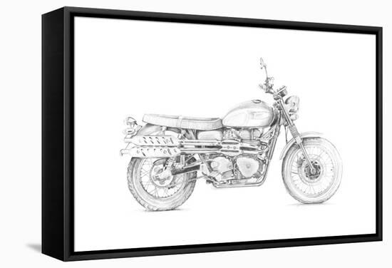 Motorcycle Sketch III-Megan Meagher-Framed Stretched Canvas