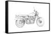 Motorcycle Sketch III-Megan Meagher-Framed Stretched Canvas