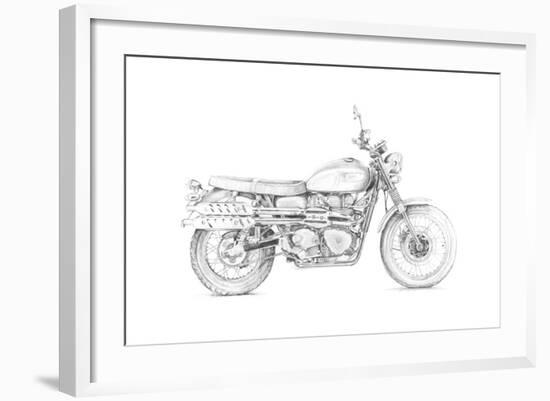 Motorcycle Sketch III-Megan Meagher-Framed Art Print