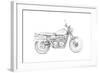 Motorcycle Sketch III-Megan Meagher-Framed Art Print