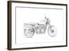 Motorcycle Sketch III-Megan Meagher-Framed Art Print