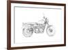 Motorcycle Sketch III-Megan Meagher-Framed Art Print